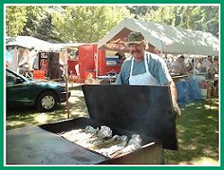 Grilling Salmon Over
Alder Wood
